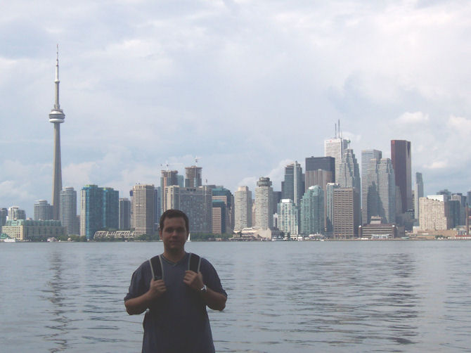 Toronto skyline as seen from Centre Island Park, Toronto, ON, Canada (August 2009).