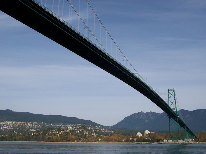 The Lions Gate Bridge, Vancouver, BC, Canada (October 2008).